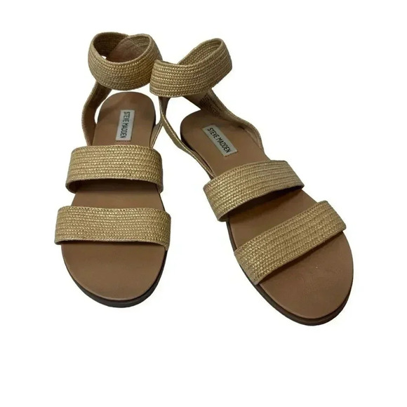 Steve Madden Effie straw ankle strap sandals size 9.5 - Picture 3 of 10
